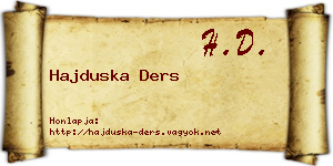 Hajduska Ders névjegykártya
